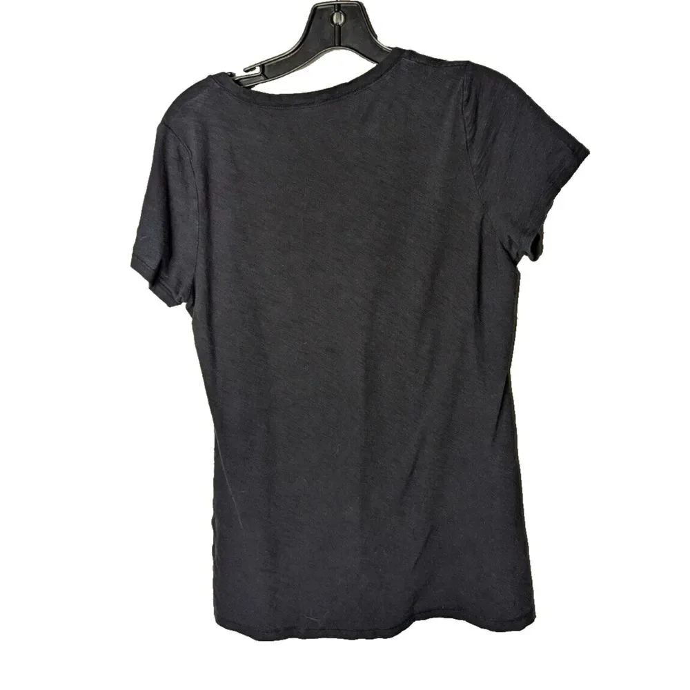 Patagonia Shirt‎ Women's Medium Side Current Short Sleeve V Neck Caymus Wine - Picture 2 of 4